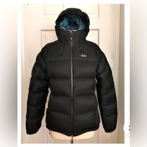 RAB Women’s Neutrino Black Down Puffer Hooded Jacket